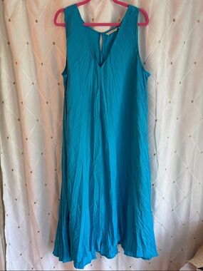 Soft Surroundings Turquoise Sleeveless Maxi Dress